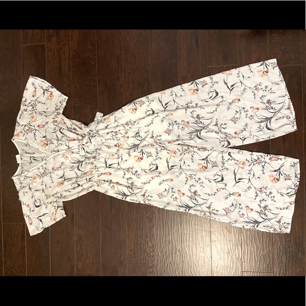 White floral jumpsuit